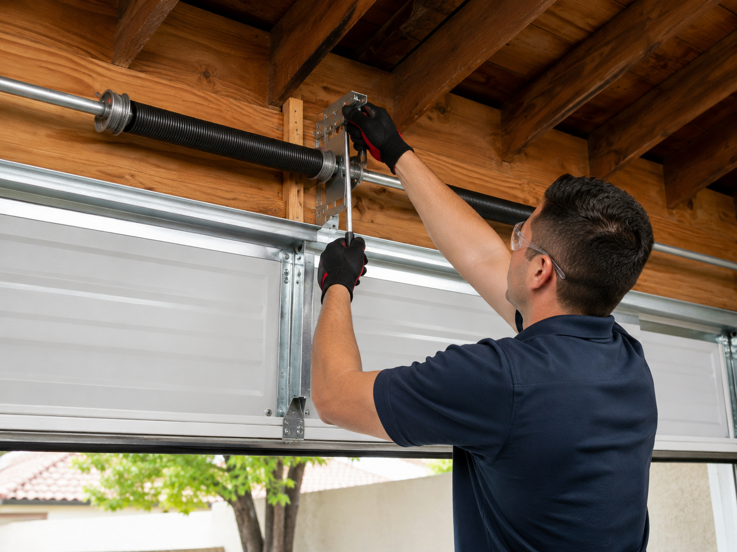 Garage door spring repair technician in South Gate CA