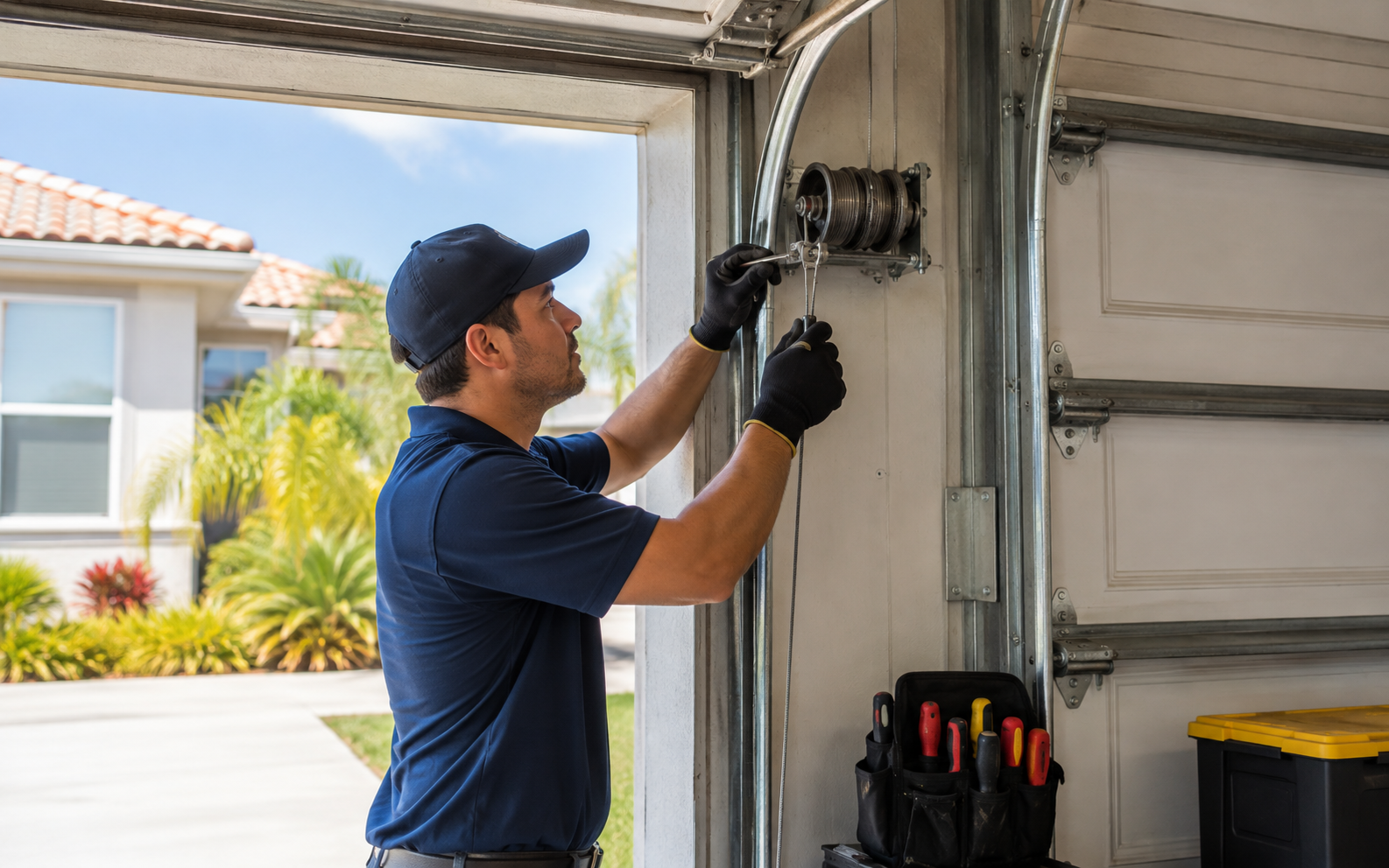 Garage door cable repair technician in South Gate CA